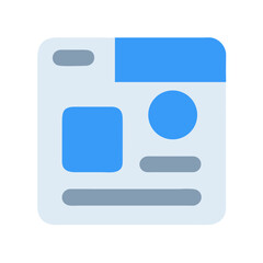 Abstract flat icon of a website layout design