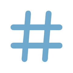 Fototapeta premium Light Blue Hashtag on Black Background, Minimalist Graphic Design