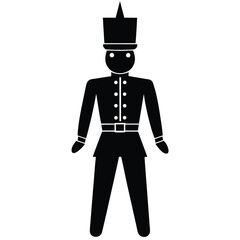 nutcracker soldier silhouette vector icon