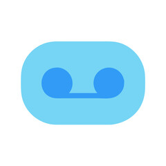 Retro voicemail icon in a blue graphic style