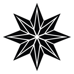 ornament star silhouette vector icon