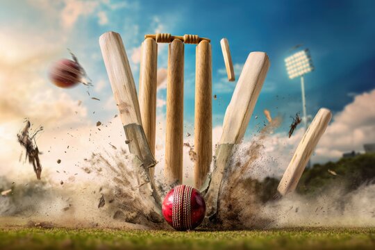 High-Impact Cricket Ball Shattering Stumps Action Premium Sports Drama Content for Modern Gen Z Advertising and Social Media Campaigns