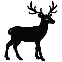 reindeer silhouette vector icon