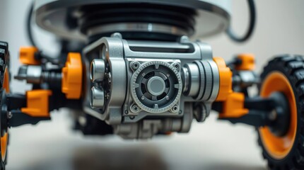 Robot mechanism closeup detail.