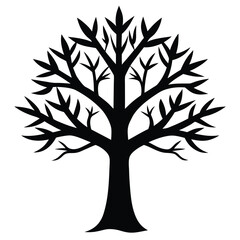 Obraz premium snow covered tree silhouette vector icon