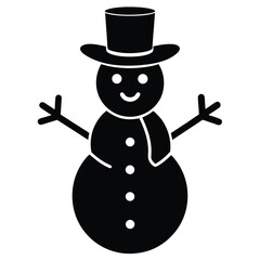 snowman silhouette vector icon