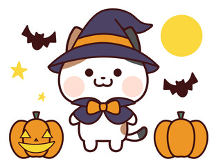 ハロウィンの三毛猫