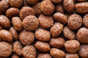 Granulated dry pet food close-up. Food for cats and dogs