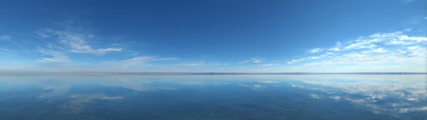 Panoramic view of tranquil water landscape hdr high-definition natural reflections