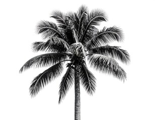 Monochromatic palm tree silhouette