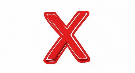 Obraz premium Red Letter X, Bold, Simple, Graphic Design.