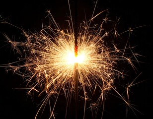 Sparkler bursting with light