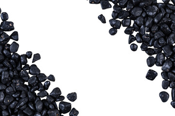 Decorative Black Pebbles on Diagonal Corners Transparent Cutout