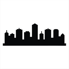 Fototapeta premium Simple Silhouette of a City Skyline with Several Different Buildings