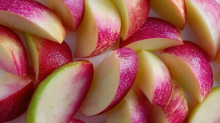 Fresh Red and Green s Sliced into Wedges with Juicy Crisp Texture for Healthy Snacks and Fruit Salad Ingredients