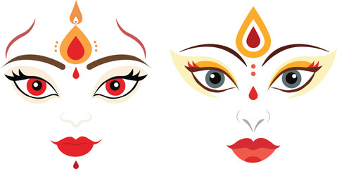 Ma Durga faces.