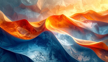 Abstract landscape of wavy peaks