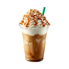 Salted Caramel Coffee Drink Tempting Visual for Menus  Websites against transparent background