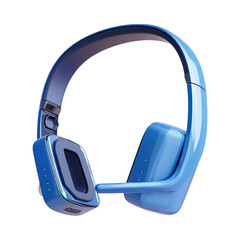 Vibrant Blue Headphones Immersive Audio Experience against transparent background