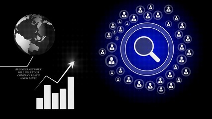 Global business network and growth chart globe earth