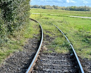 railroad tracks in the countryside
