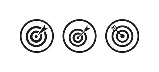 Target icon, Set of target icon, Bullseye symbol collection, Crosshairs icon set, Vector illustration EPS 10.