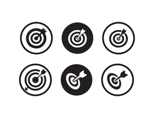 Target icon set, Goal icon , Dart line sign, Aim sign, Isolated aim vector, Line target icon, Vector illustration EPS 10.