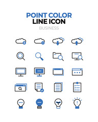 다양한 포인트컬러 라인 아이콘 03
