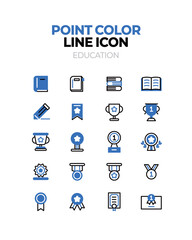 다양한 포인트컬러 라인 아이콘 10
