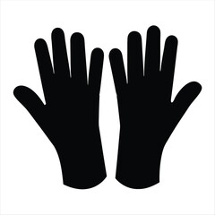 Obraz premium Two Black Hands facing each other on a White Background Symbol