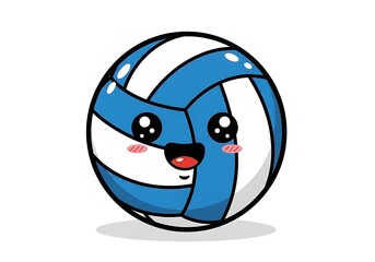 Cute Volleyball Cartoon Character Smiling Illustration