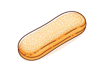 Drawing of Ladyfinger Cookie on White Background