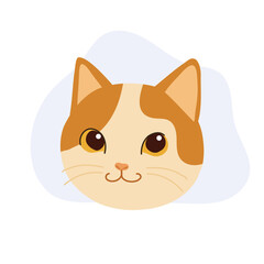 cute orange and white cat face designed as a cartoon character for children artwork and pet perfect for playful icons and creative design