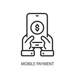 Mobile payment thin line vector icons.