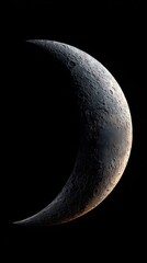 Crescent moon in space