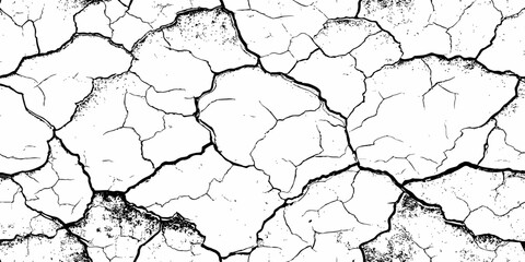 modern black and white scratch and cracks grunge texture dust and distressed wall pattern white background..