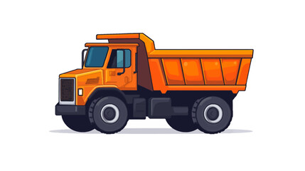 Yellow Mining Dump Truck Icon in a Cartoon Style - Vector Illustration for Industry Use © Maitong Lee