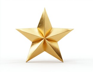 Elegant gold five-pointed star sculpture with reflective on