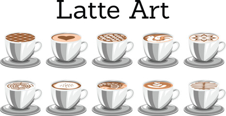coffee cup icons set