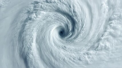 Hurricane eye with swirling clouds inside powerful storm cyclone - Powered by Adobe