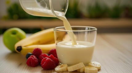 A Warm Breakfast of Fresh Milk Paired With Crispy Toast&mdash;Golden-Brown Baked Bread, Smooth Milk, and a Simple Yet Nutritious Morning Meal Perfect for Starting the Day With Energy