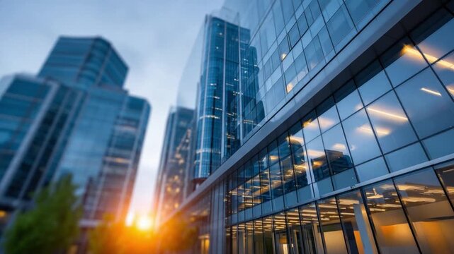 Urban Modernity: A symphony of glass and steel reaches toward the sky, reflecting the city's dynamic energy and progressive spirit in this high-angle perspective.
