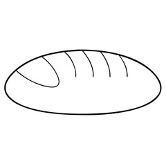 3d icon of outline illustration of a loaf of bread, , representing bakery, food, and the simple pleasure of fresh baked goods