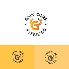Circle Stamp Fitness Logo – Minimal Barbell and Star Badge for Gym Branding, Apparel Labels, Stickers, Loyalty Cards and Social Media Covers; Vector Template AI EPS SVG