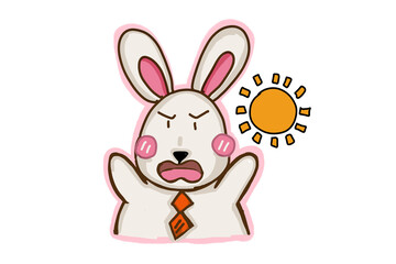 A cute little bunny are anger in Sunshine 