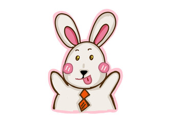 A cute little bunny with funny face 