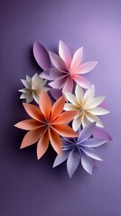 Naklejka premium Colorful paper flowers arrangement