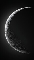 Crescent moon detailed surface