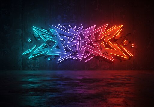 Neon graffiti design background