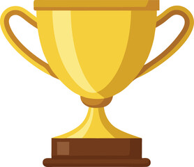 Gold trophy cup isolated on white background representing victory and achievement